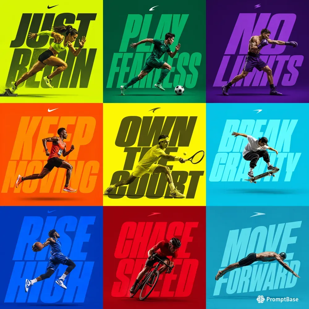 Dynamic Sports Typography Posters