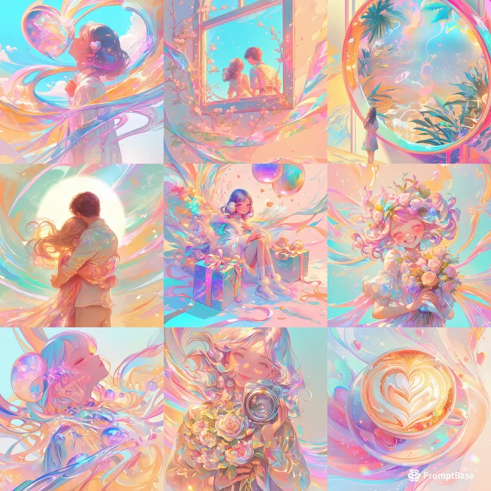 Iridescent Valentine Marketing Posters