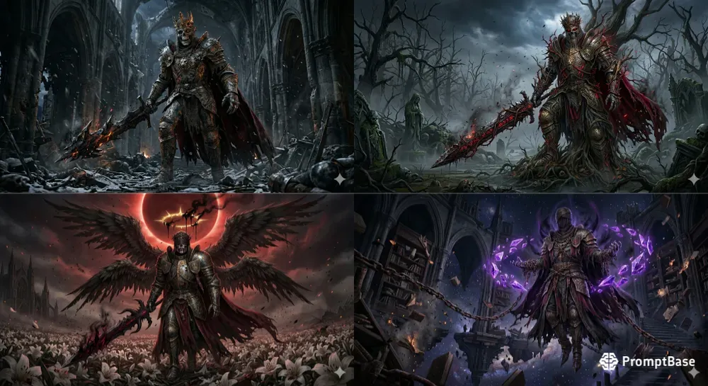 Epic Soulslike Dark Fantasy Boss Art