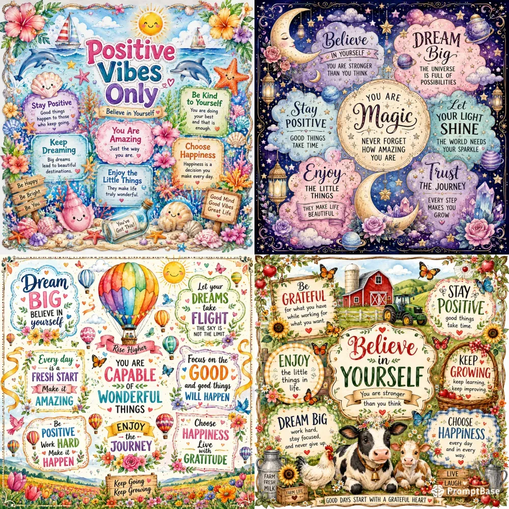 Whimsical Motivational Quote Poster Art