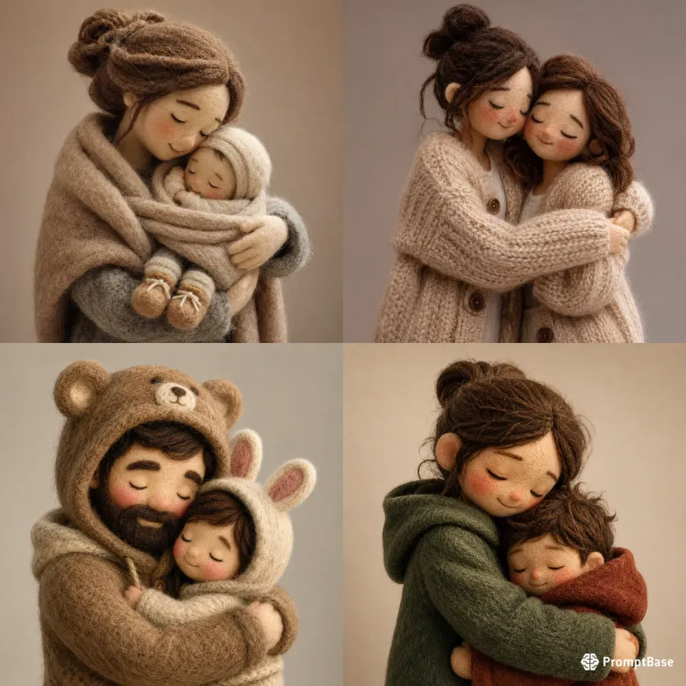 Cozy 3D Wool Character Portraits