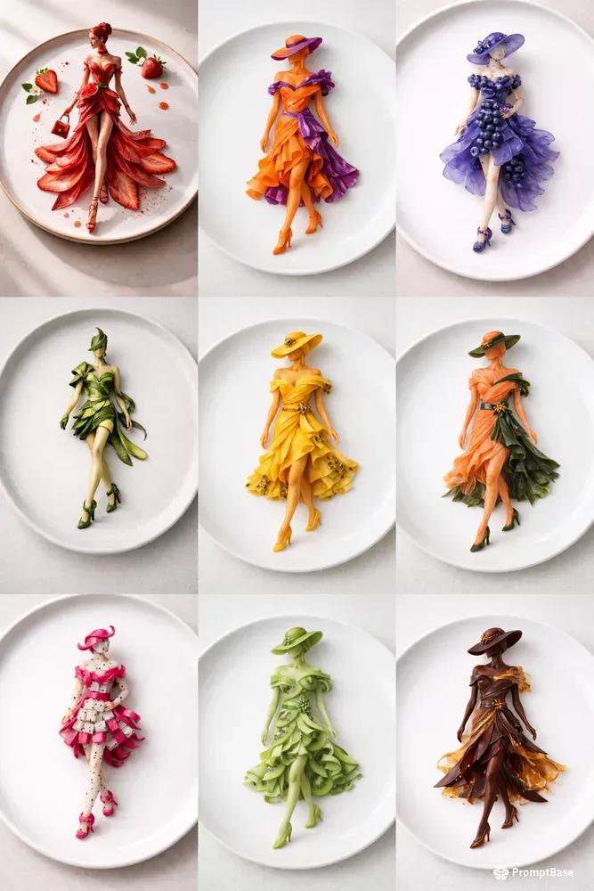 Edible Fashion Food Art Models