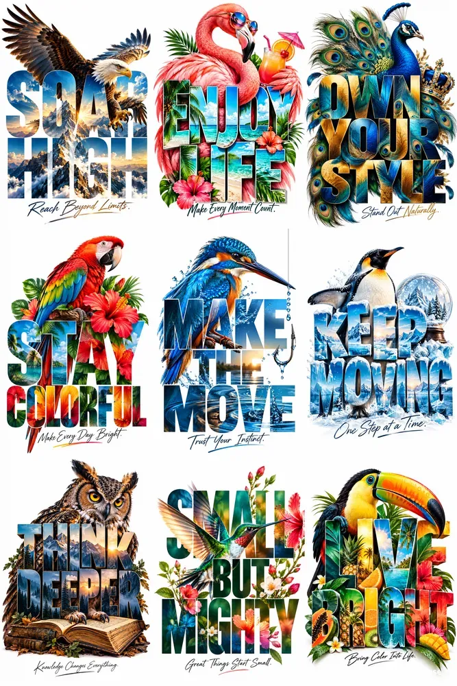 Bird Typography Posters