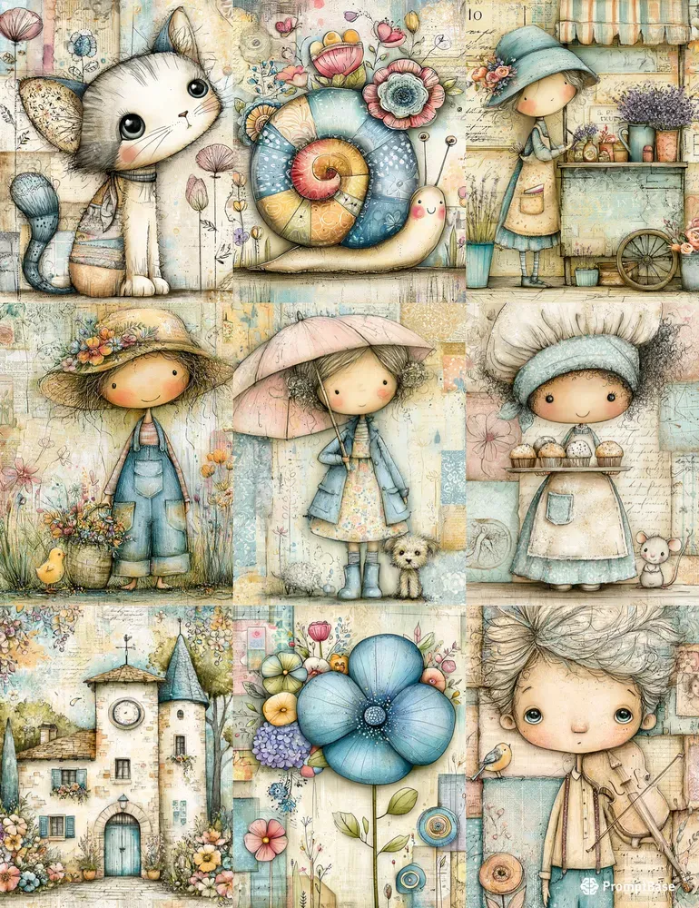 Summer Cottagecore Junk Journal Pages