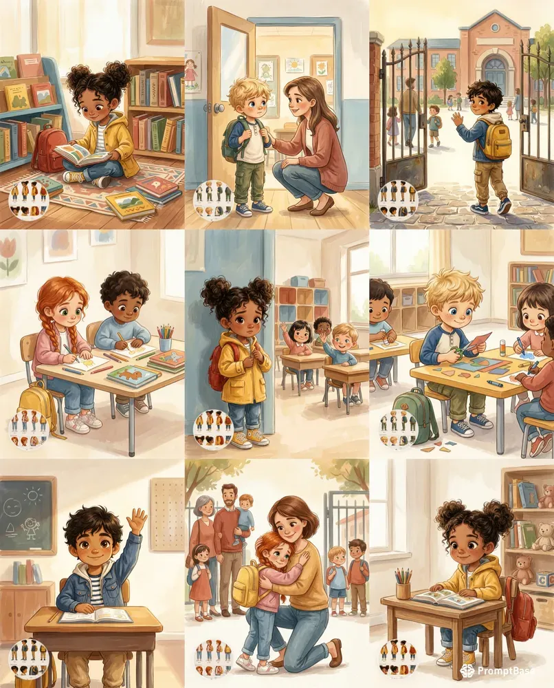 School Day Storybook Illustrations