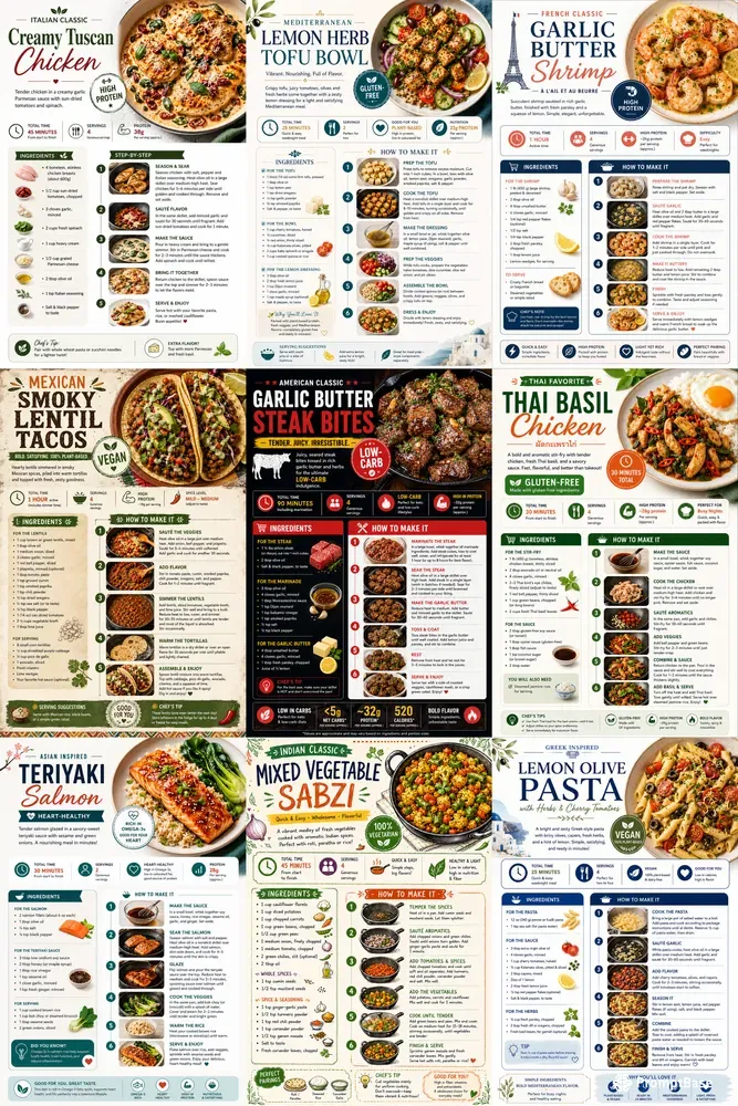 Professional Food Recipe Visual Guides
