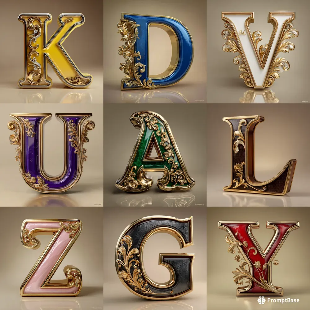 3D Luxury Alphabet Letters