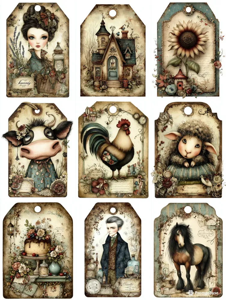 Summer Shabby Farmhouse Product Tags