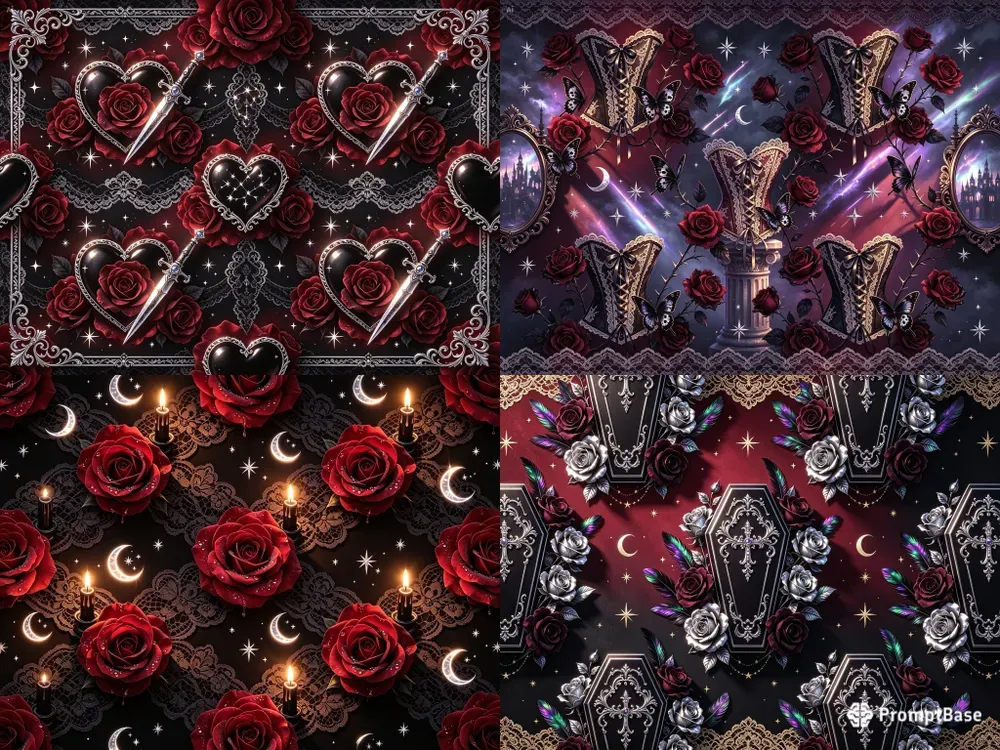 Vampire Romance Gothic Digital Papers