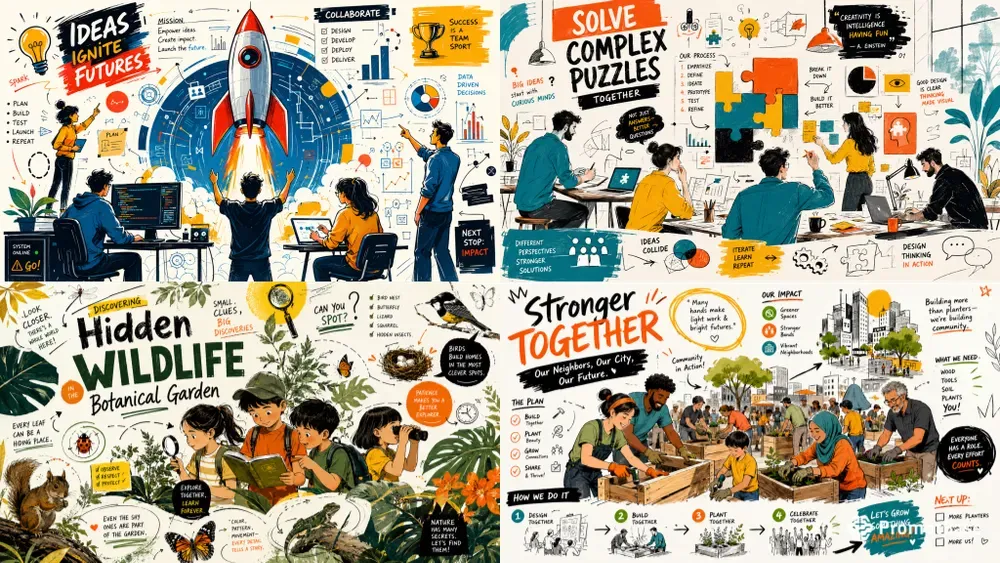 Visual Storytelling Mural Illustrations