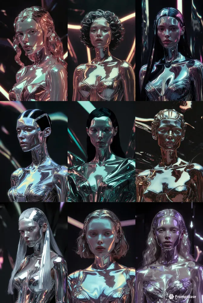 Liquid Chrome Beauty Portraits