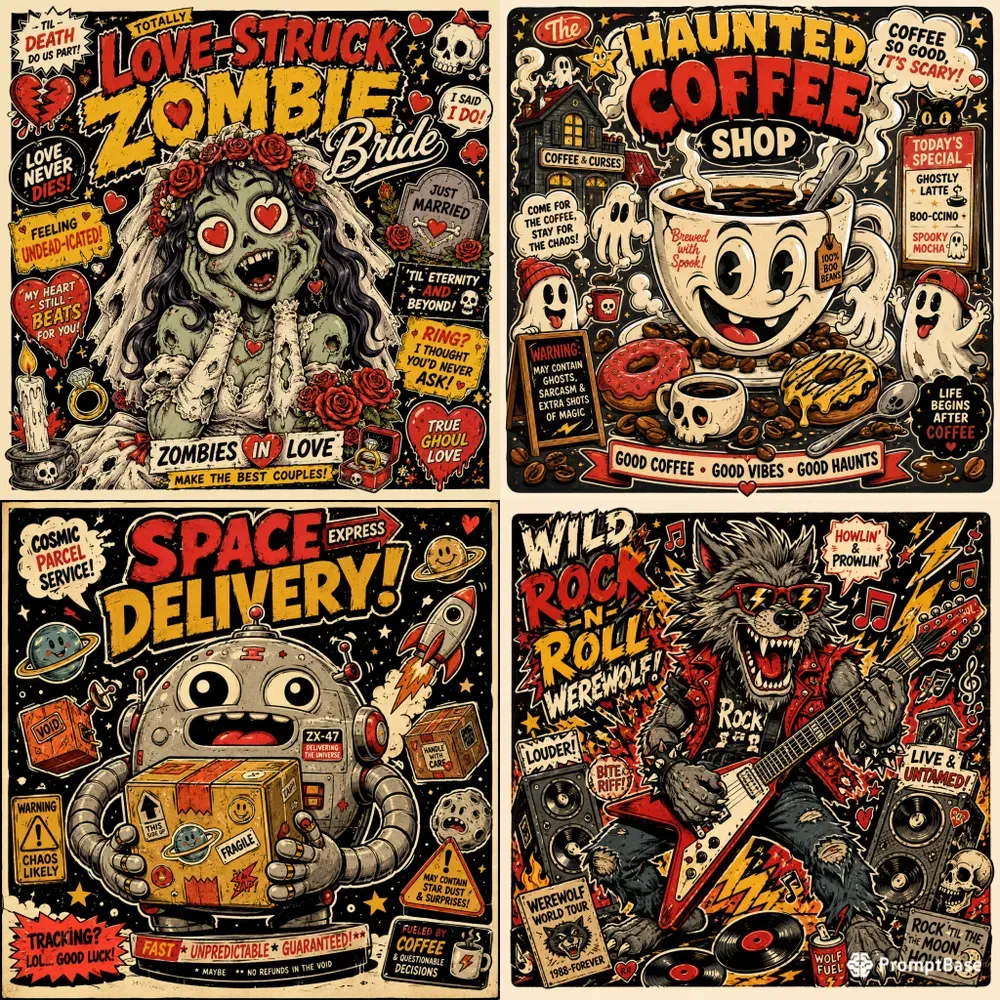 Quirky Retro Cartoon Chaos