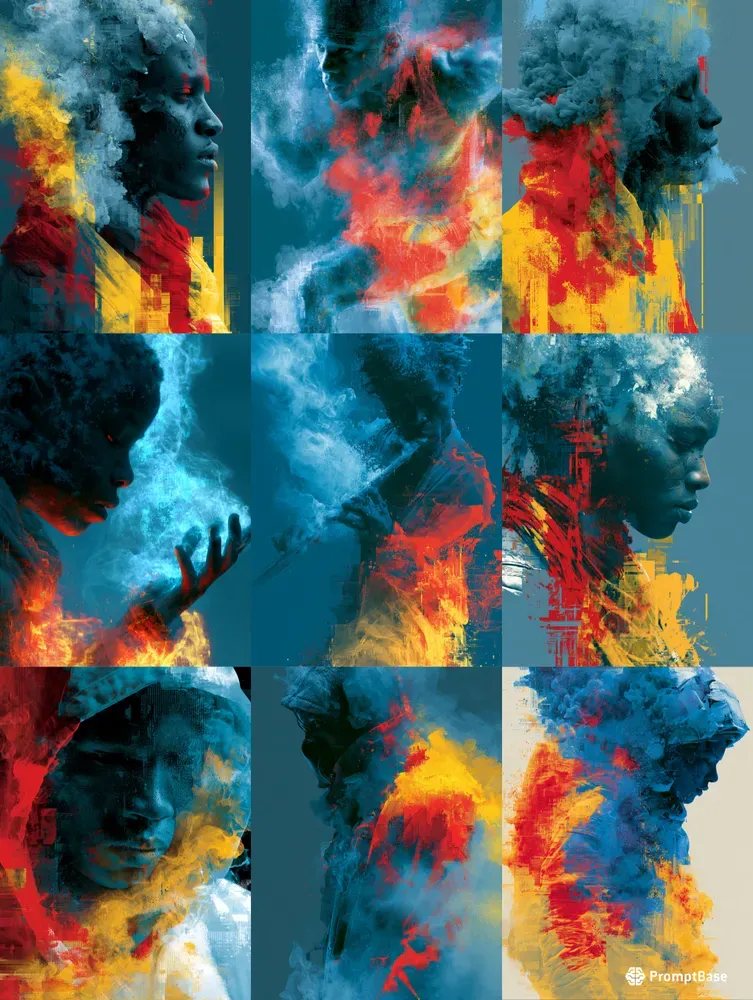 Digital Surreal Glitch Portrait Art