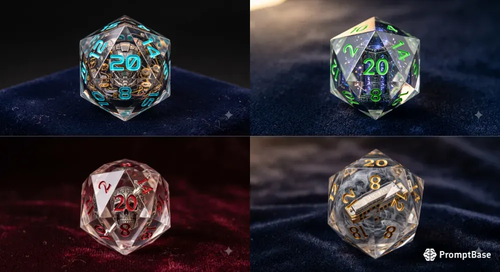 Custom Resin D20 RPG Dice