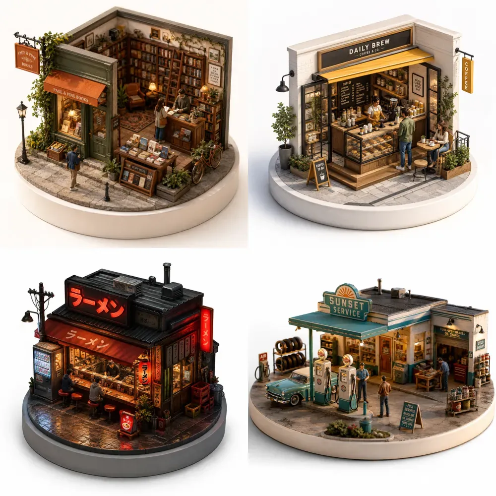 Mini Isometric Diorama Scenes