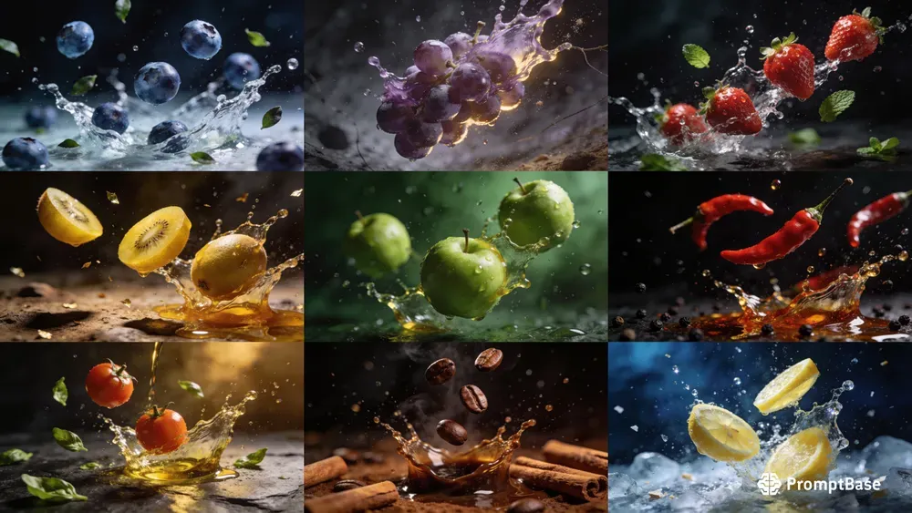 Dramatic Floating Fruit Photos