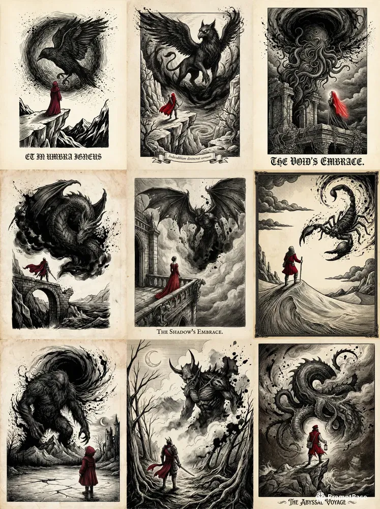 Dark Gothic Ink Wash Art