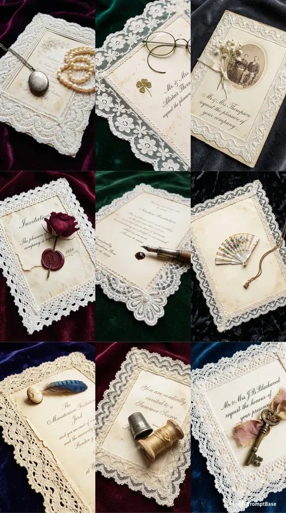 Victorian Lace Stationery Textures