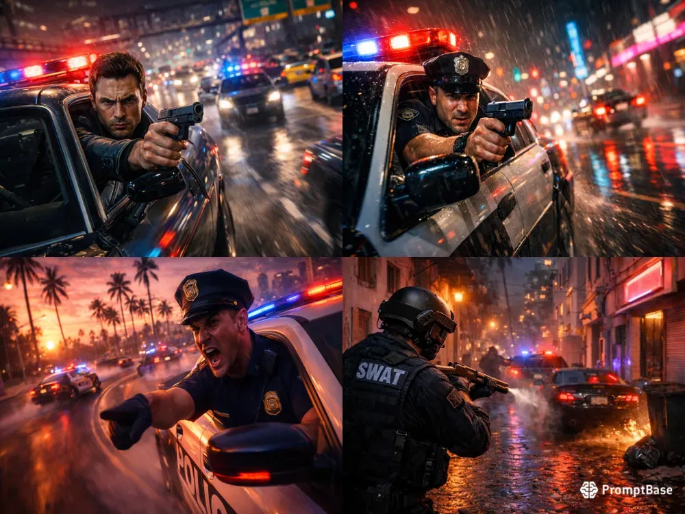 Cinematic Gta Vice City Police Chases 8K