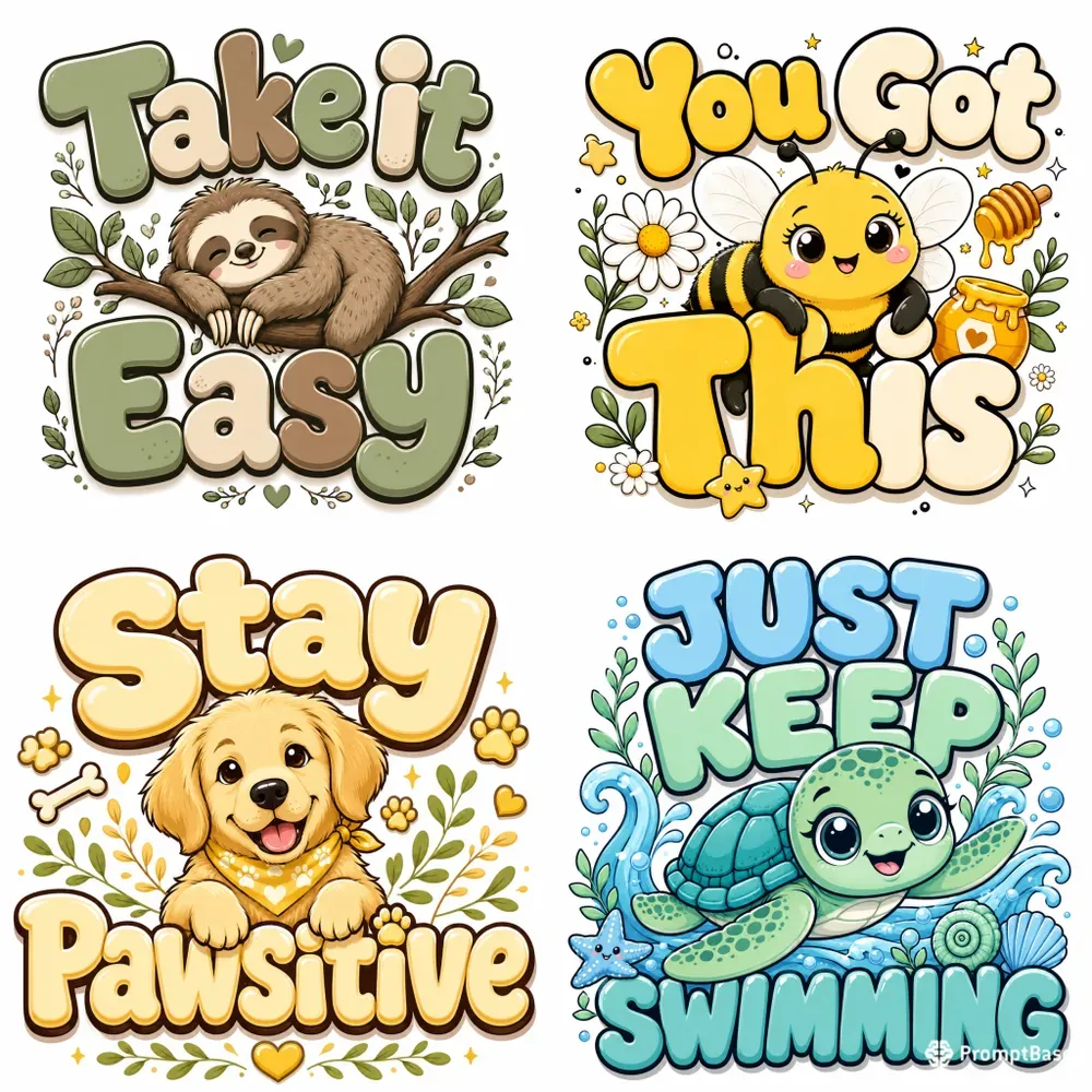 Cute Animal Typography Designs