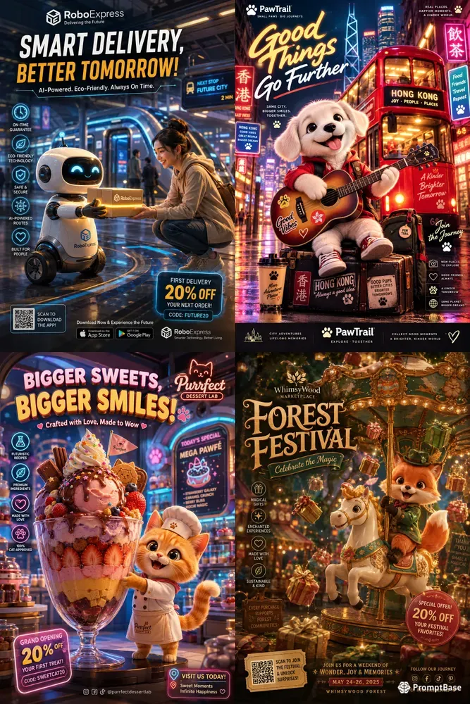 Cinematic 3D Mascot Campaign Posters