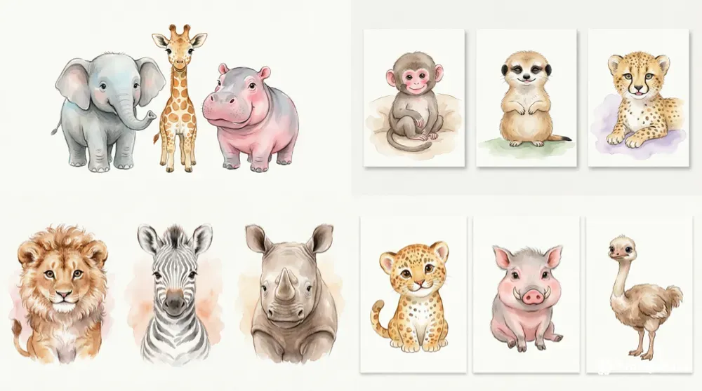 Whimsical Watercolor Nursery Art