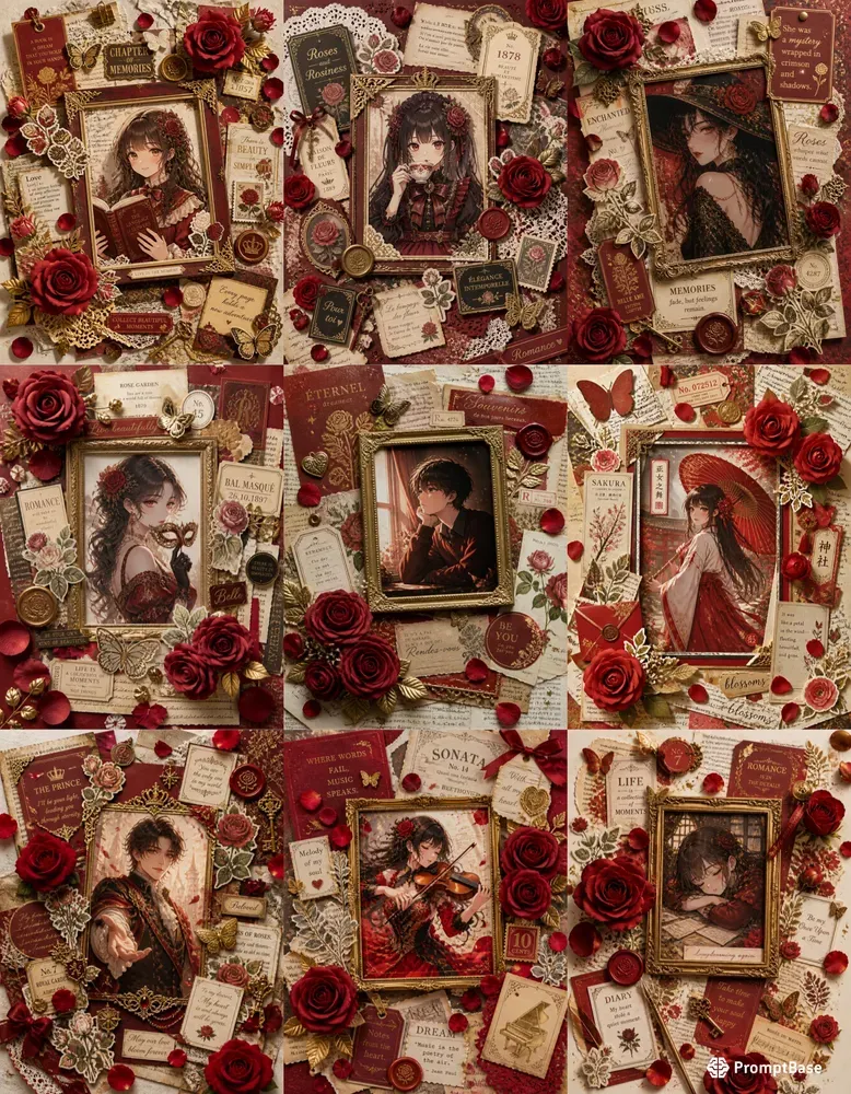 3D Anime Scrapbook Collages