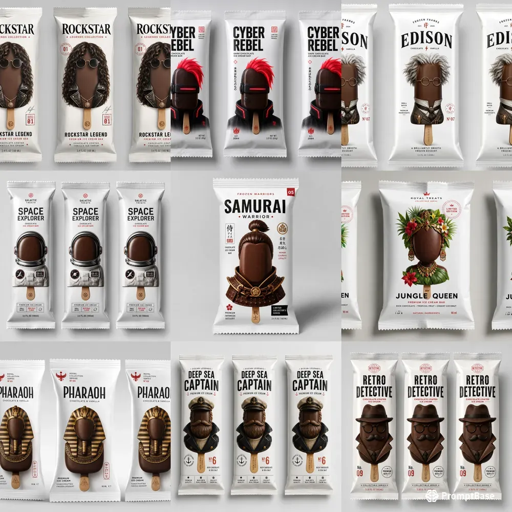 Minimalist Character Ice Cream Pack Art