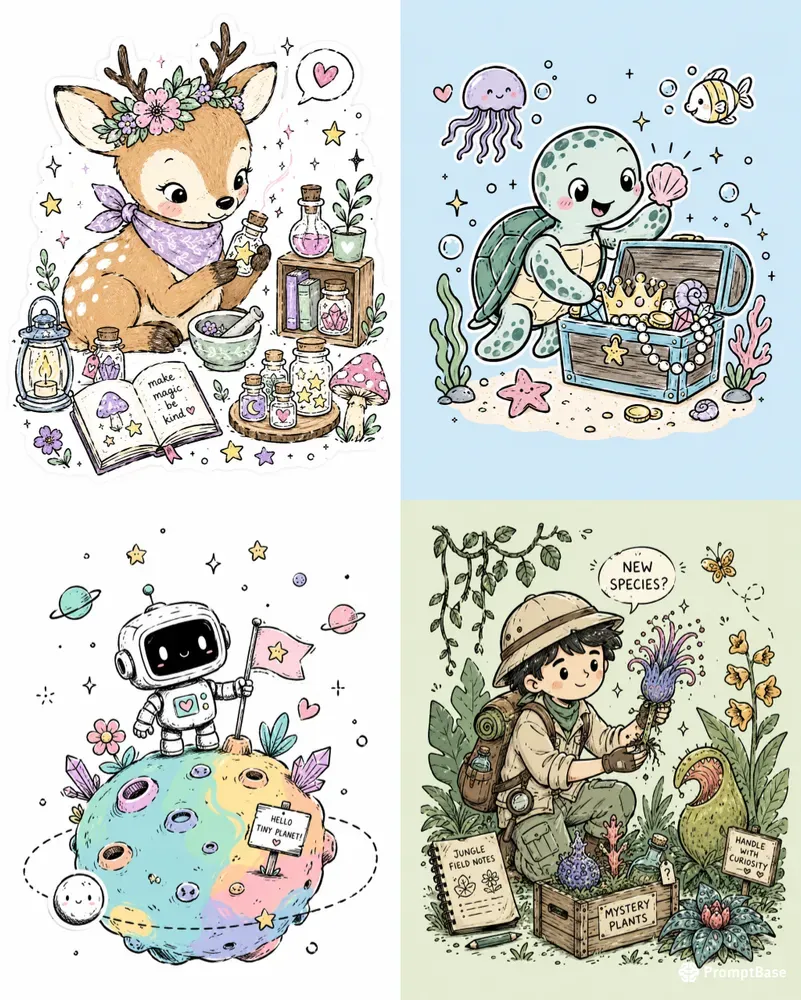 Cute Doodle Sticker Design Creators