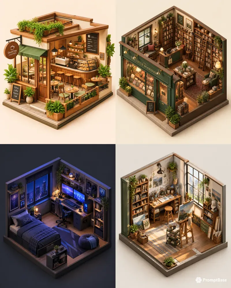 Isometric 3D Diorama Generator