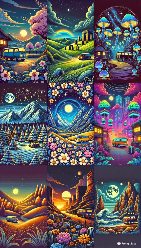 Cinematic Cartoonstyle Night Landscapes