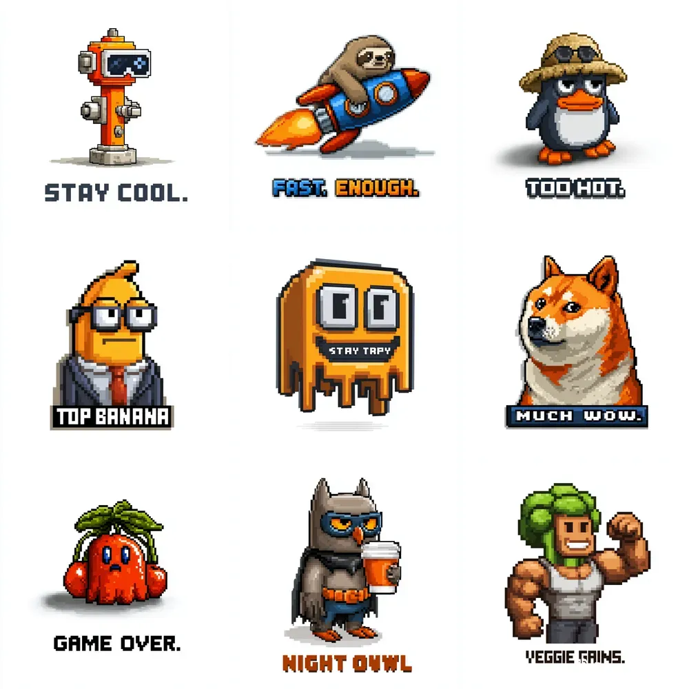 8bit Retro Pixel Art Mascot Bundles