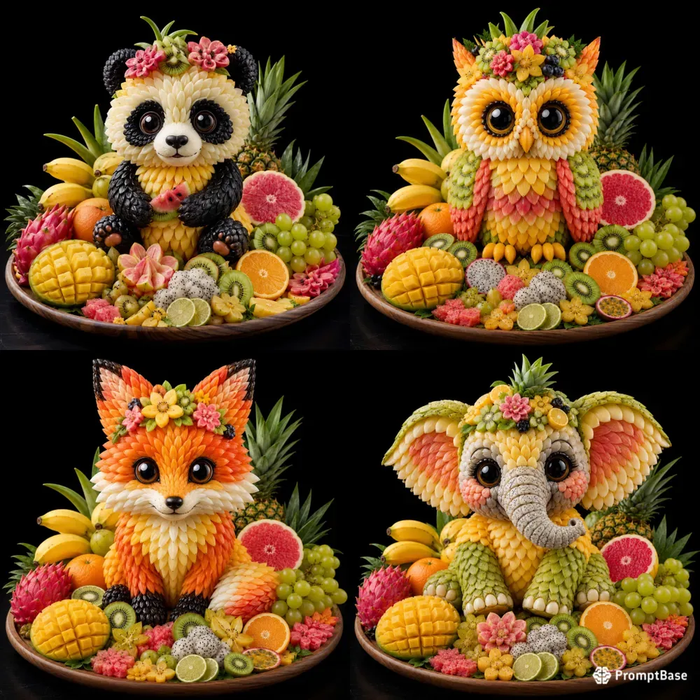Fantasy Fruit Animal Sculptures