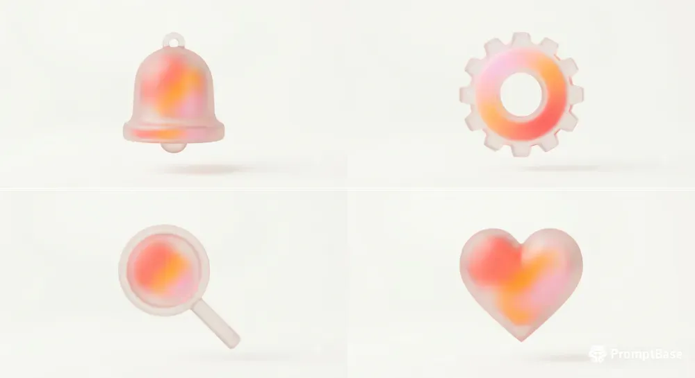 Frosted Resin 3D Icons
