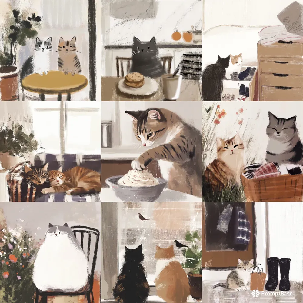 Whimsical Paintings Of Kitten Life
