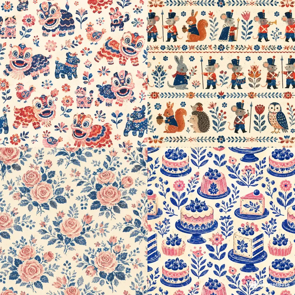 Folk Art Wrapping Paper Patterns