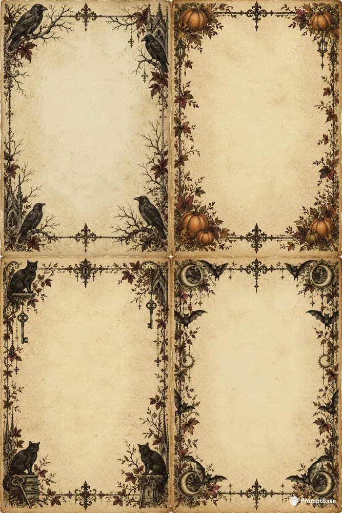 Gothic Halloween Journal Borders