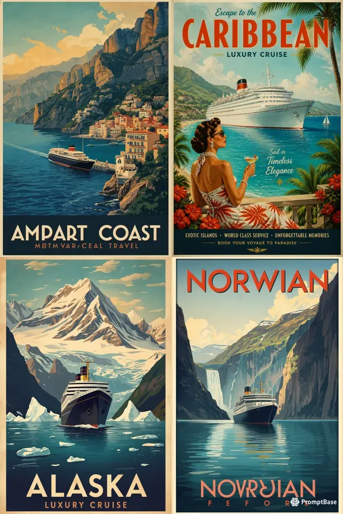 Luxury Cruise Vintage Posters