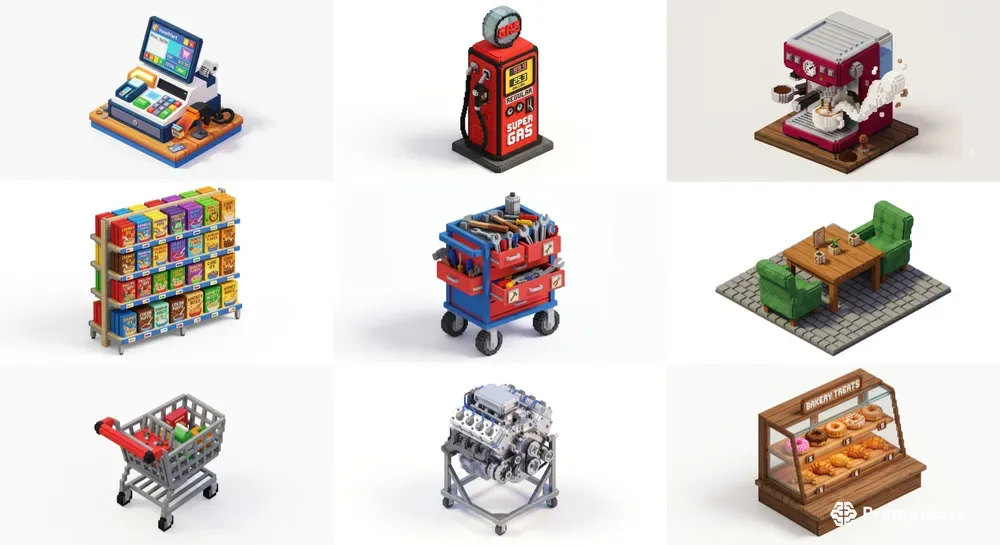 3D Isometric Simulator Game Assets