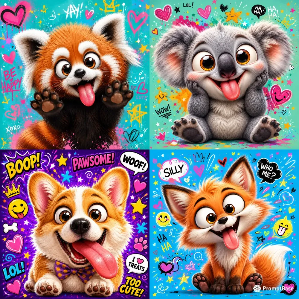 Goofy Cute Animal Poster Packs