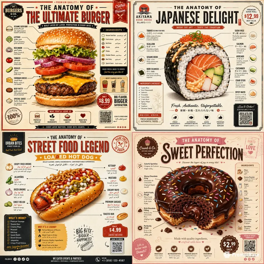 Anatomy Of Food Infographic Generator