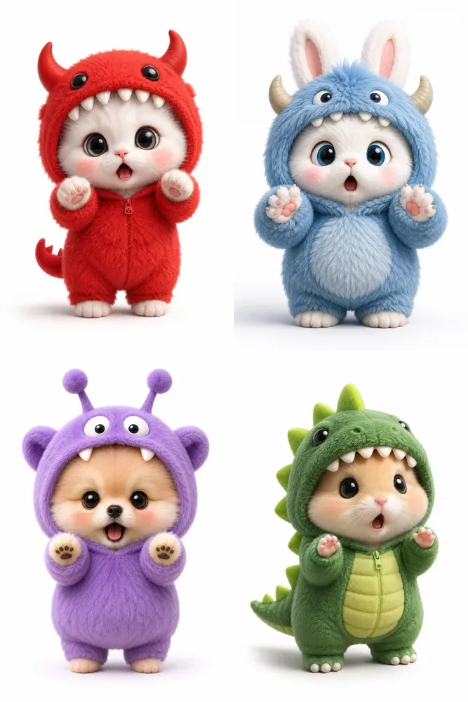 Cute Chibi Monster Costume Pets