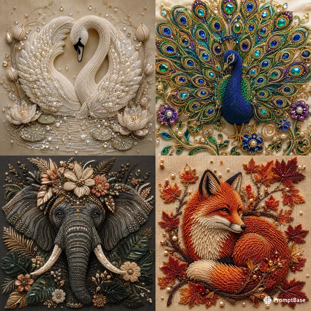 Jeweled Wildlife Portraits