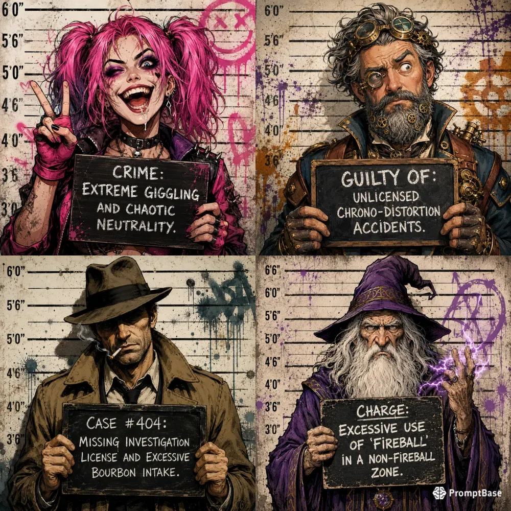 Edgy Graphic Art Mugshots