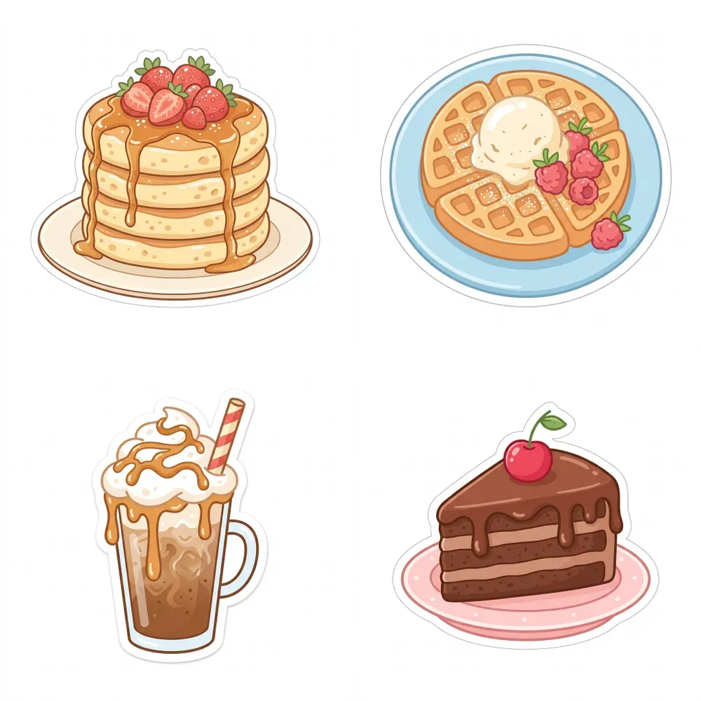 Warm Pastel Color Food Stickers
