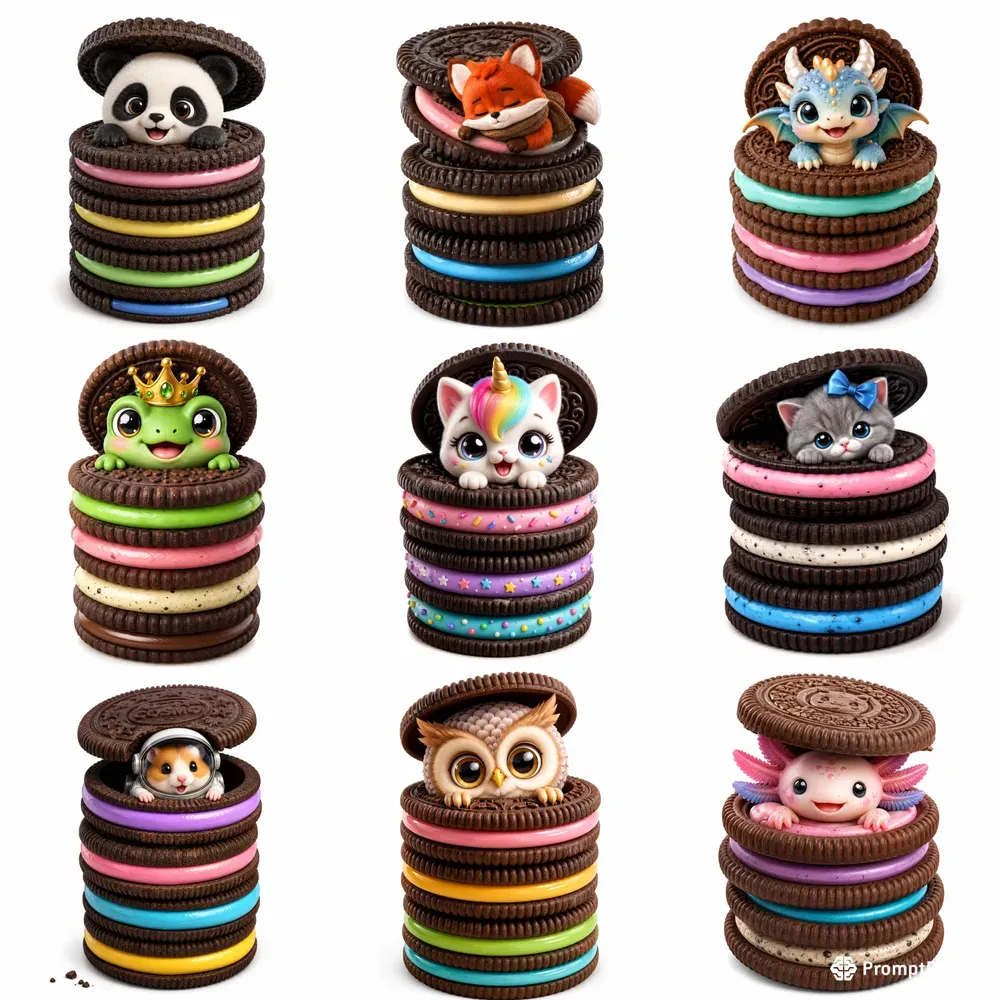 Cute Cookie Character Stacks