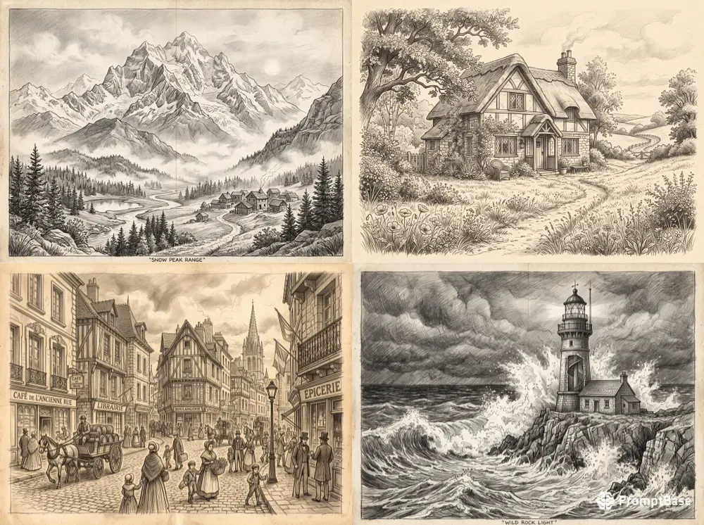 Pencil Sketch Illustrations