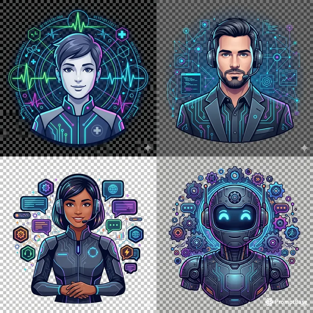 Chatbot Avatar Support Vectors