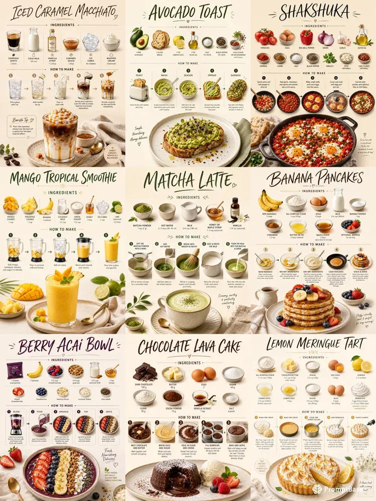Stylish Culinary Recipe Infographics