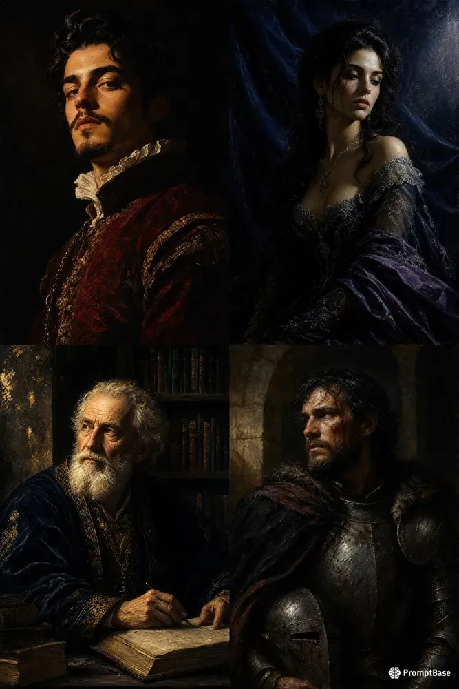 Oil Paintings Chiaroscuro Portraits